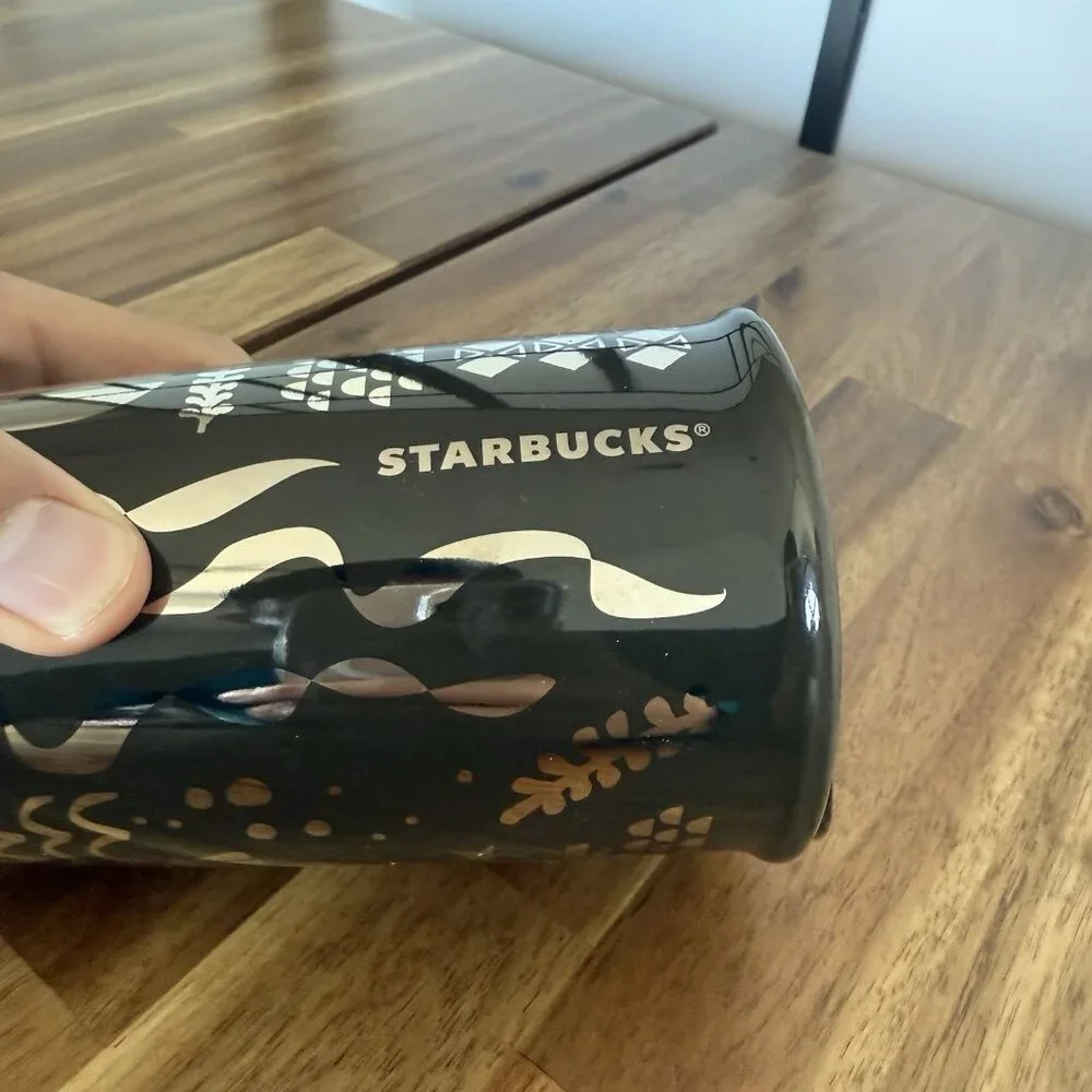Starbucks Black Silver Mermaid Siren Mug Cup Coffee Travel Collectible 12oz 2017